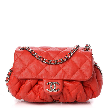 Chanel Washed Lambskin Medium Chain Around Messenger Red 1 of 8