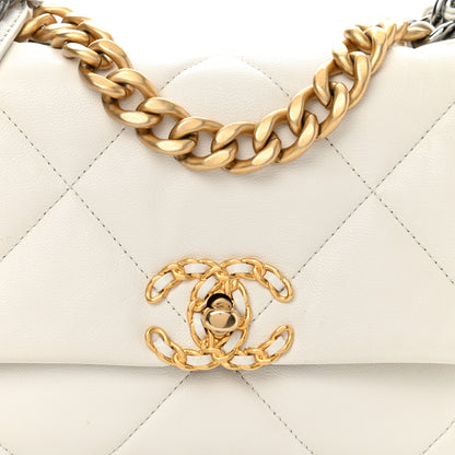 Chanel Goatskin Quilted Medium Chanel 19 Flap White 8 of 11