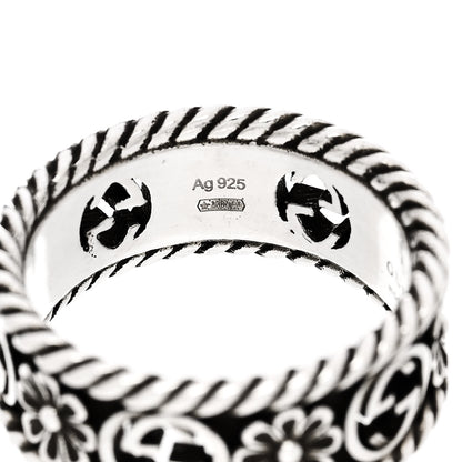 Gucci Sterling Silver Interlocking G Flower Ring 50 5.5 6 of 6