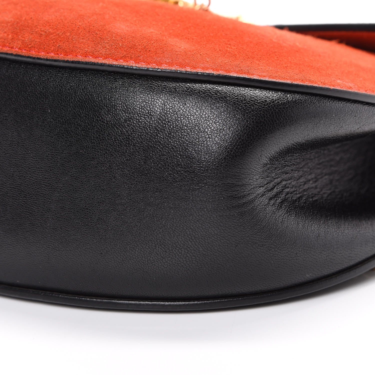 Chloe Suede Smooth Calfskin Drew Shoulder Bag Plaid Red Black 9 of 24