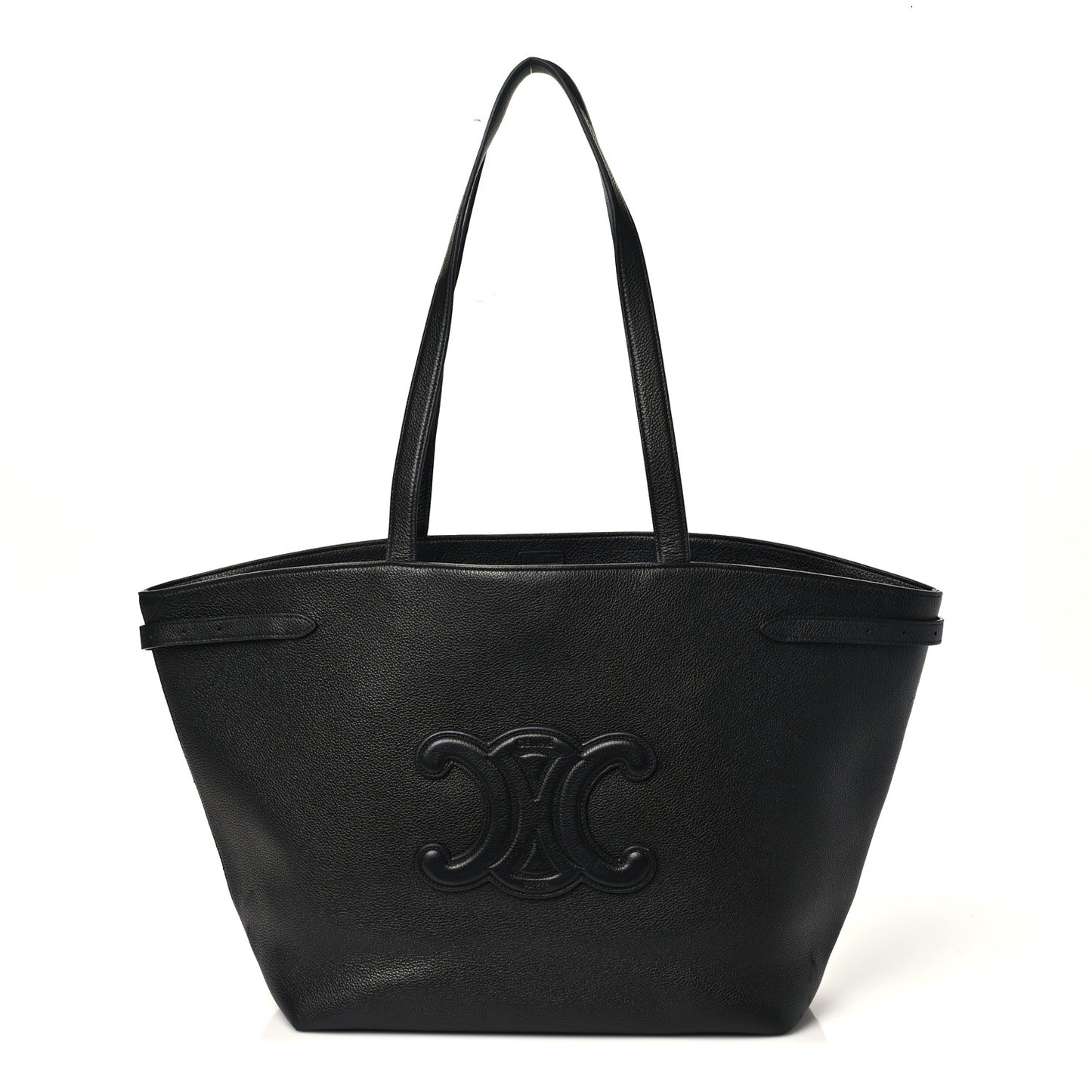 Grained Calfskin Triomphe Medium Cabas Anais Black