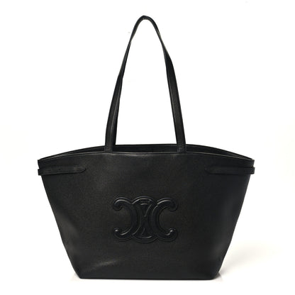 Celine Grained Calfskin Triomphe Medium Cabas Anais Black 1 of 8