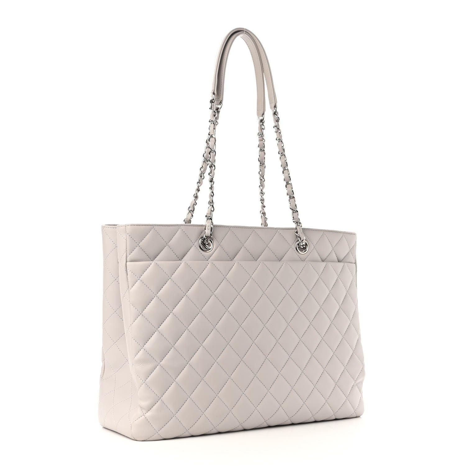 Chanel Calfskin Quilted Large Classic Shopping Tote Grey 3 of 10