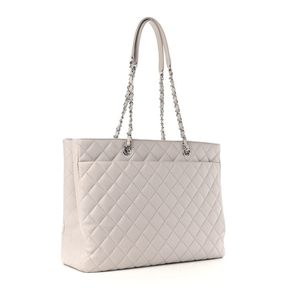 Chanel Calfskin Quilted Large Classic Shopping Tote Grey 3 of 10