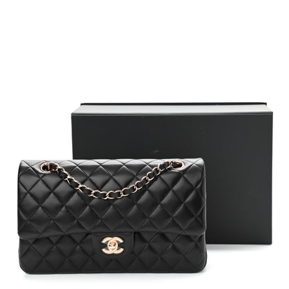 Chanel Lambskin Quilted Medium Double Flap Black 14 of 14
