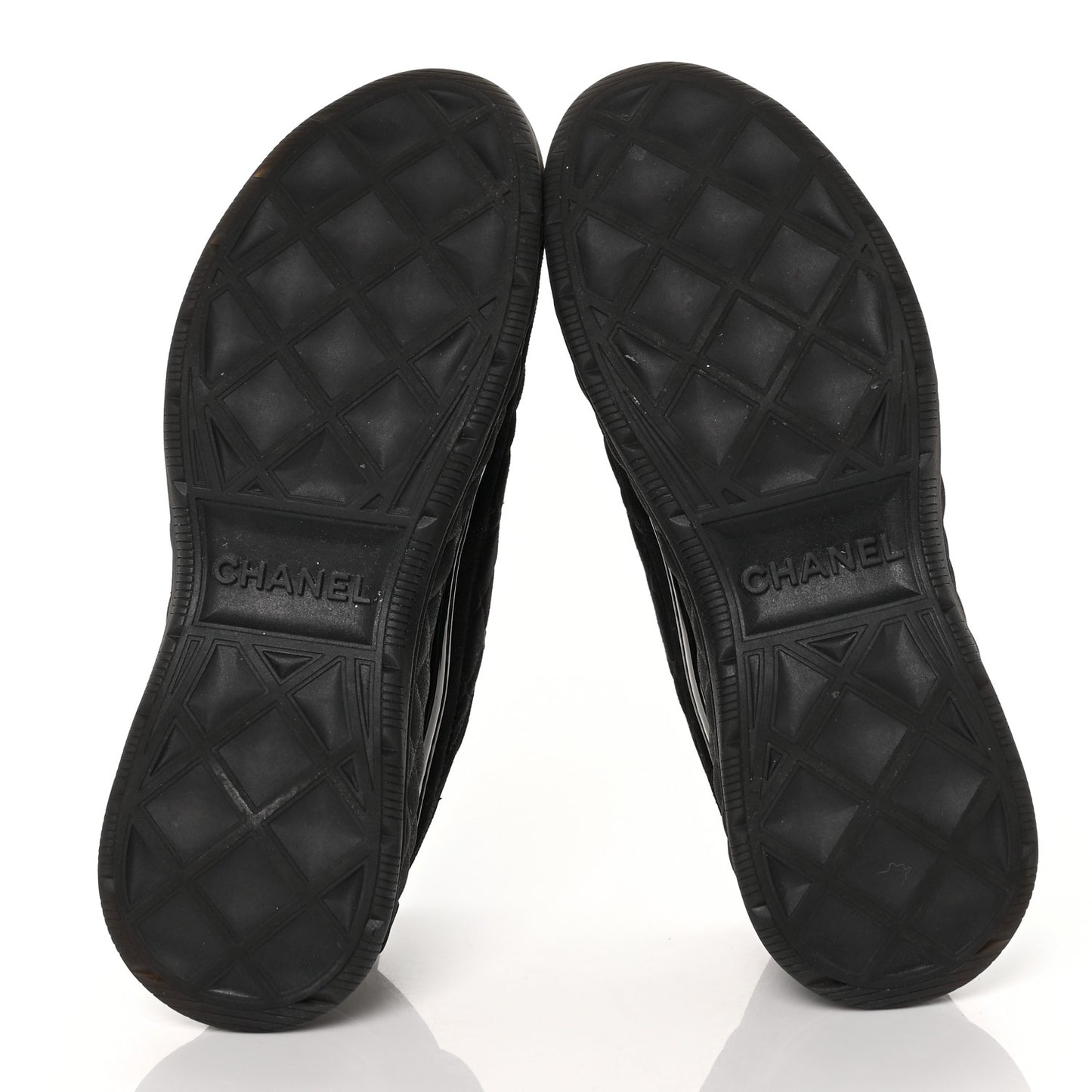 Suede Calfskin Mixed Fibers CC Sneakers 39.5 Black