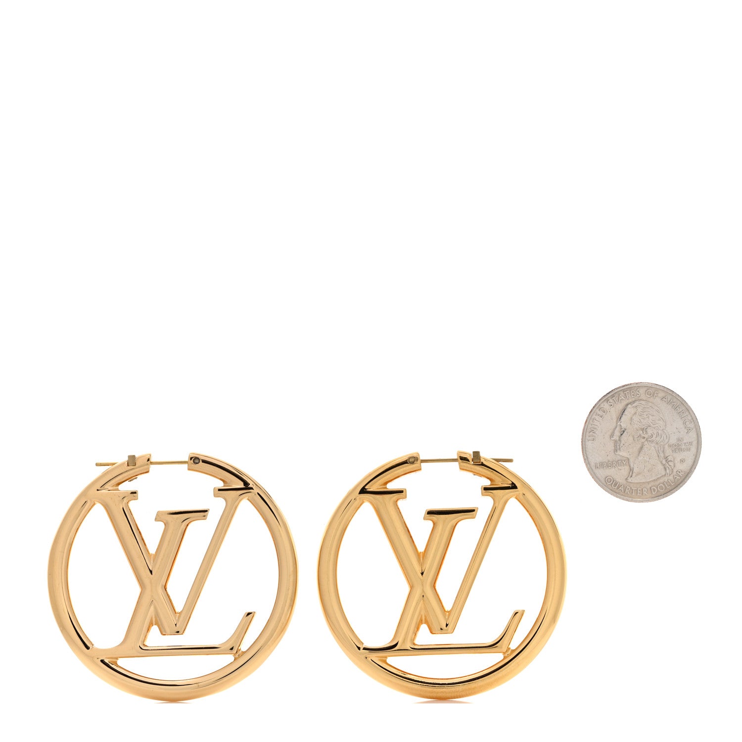 Louis Vuitton Metal Louise Hoop Earrings Gold 2 of 4