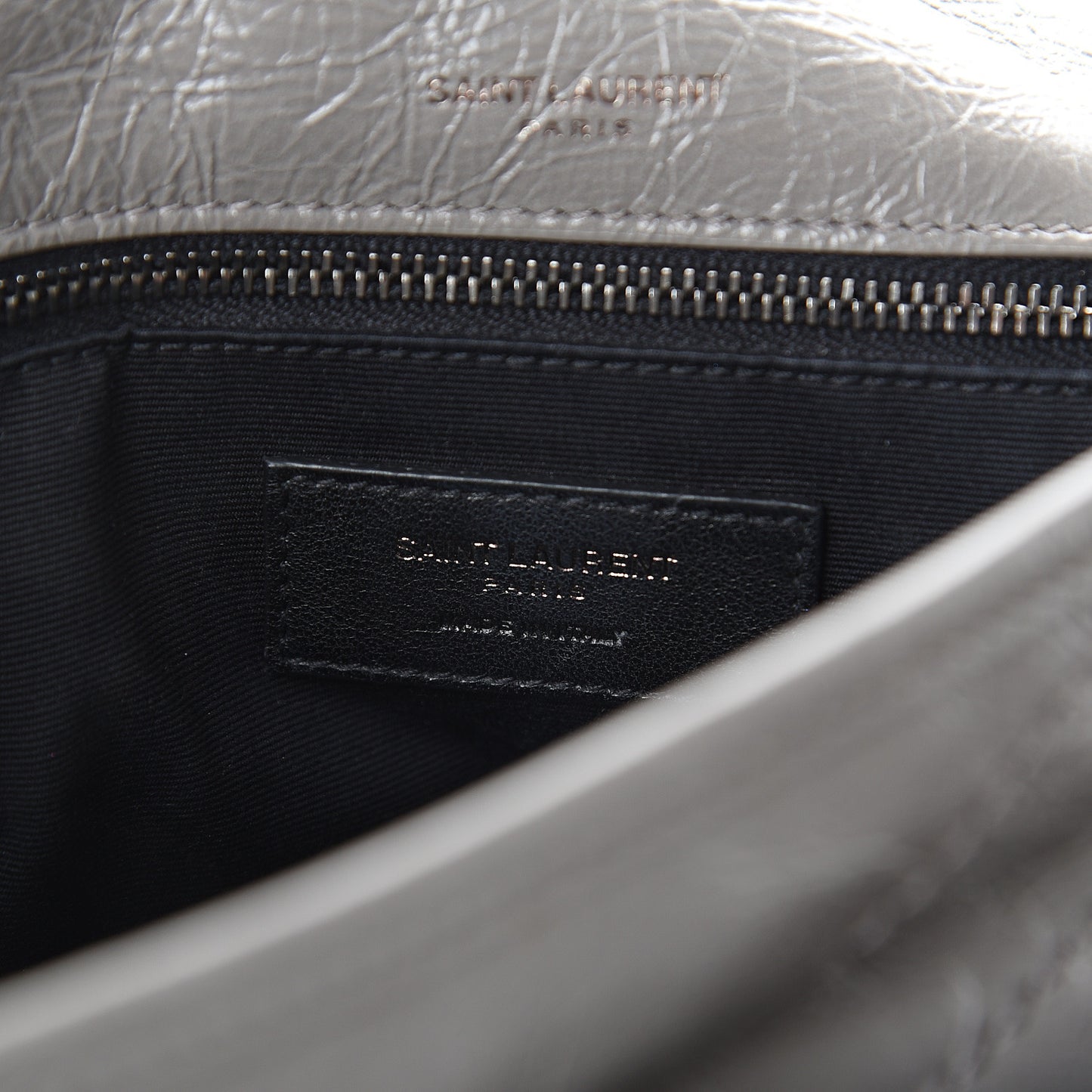 Crinkled Calfskin Matelasse Monogram Medium Niki Chain Satchel Fog