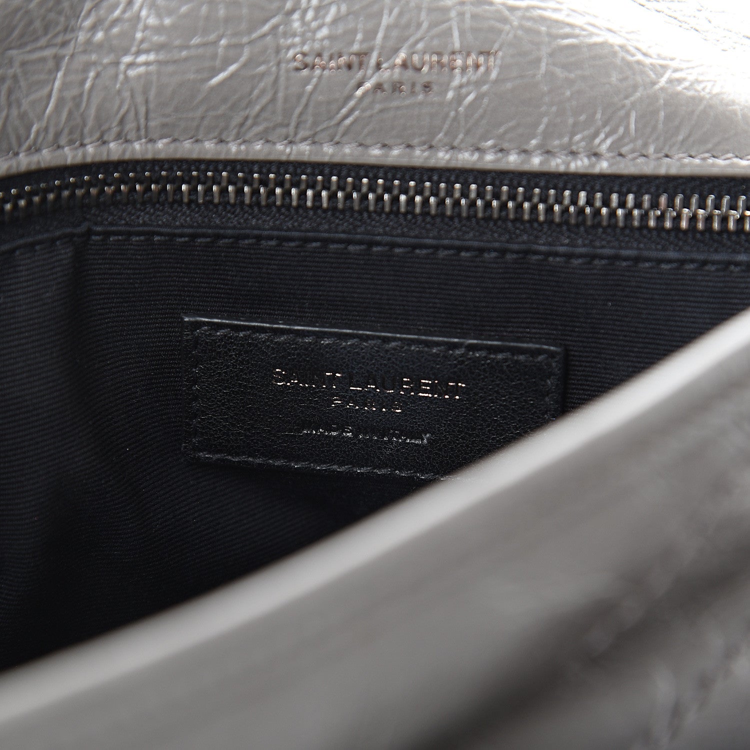 Saint Laurent Crinkled Calfskin Matelasse Monogram Medium Niki Chain Satchel Fog 5 of 8