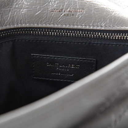 Saint Laurent Crinkled Calfskin Matelasse Monogram Medium Niki Chain Satchel Fog 5 of 8