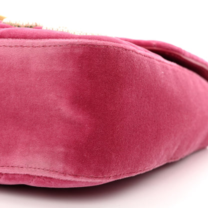 Gucci Velvet Matelasse Blind for Love Embroidered Medium GG Marmont Shoulder Bag Light Raspberry Rose Multicolor 10 of 11