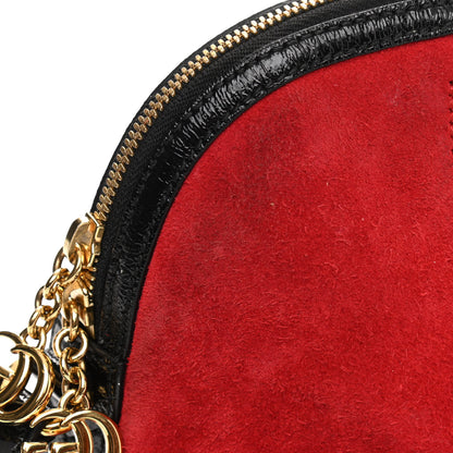 Gucci Suede Patent Web GG Small Ophidia Dome Shoulder Bag Hibiscus Red 14 of 15