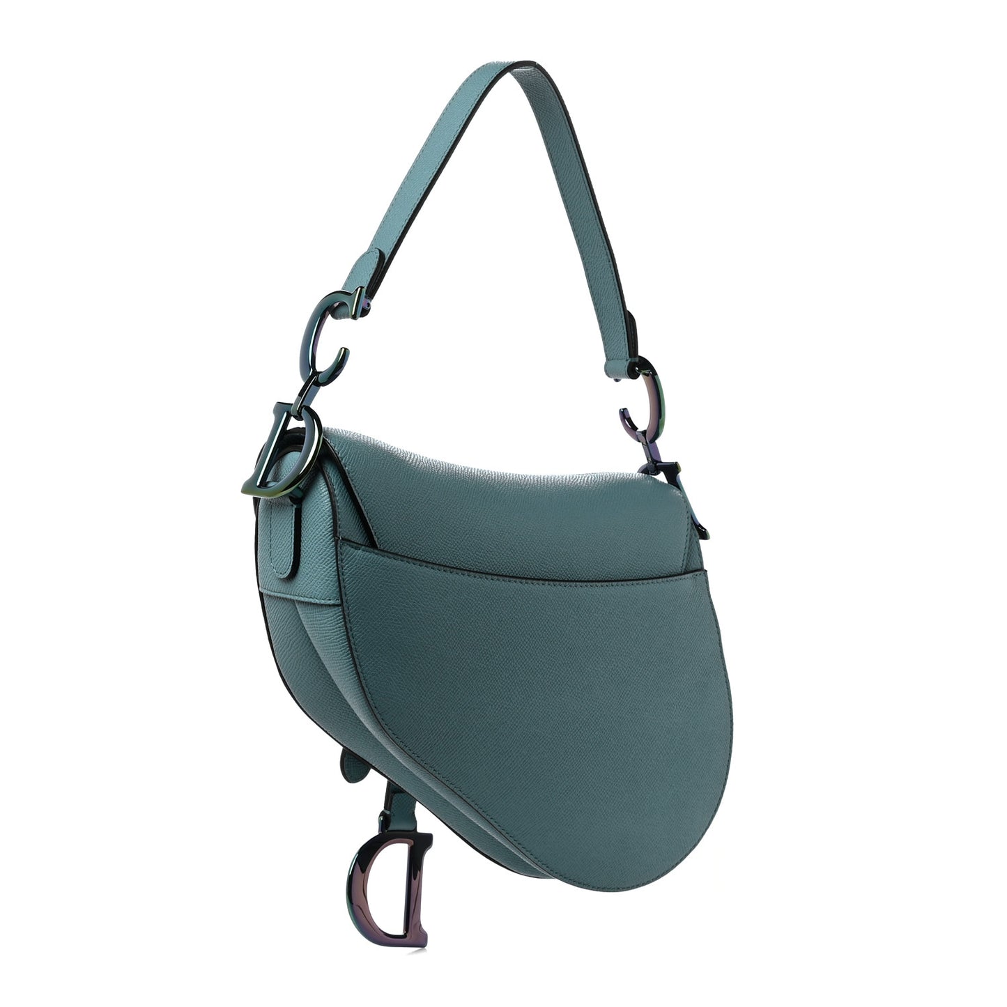 Grained Calfskin Saddle Bag Azure Blue