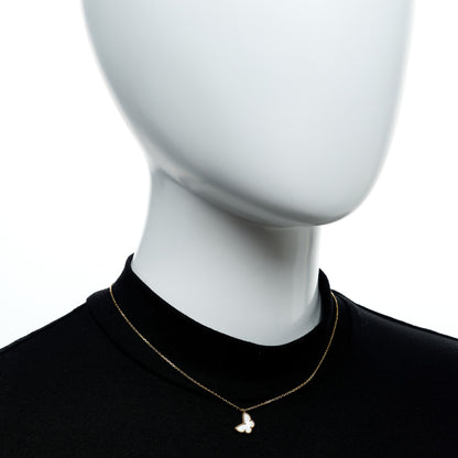 Van Cleef & Arpels 18K Yellow Gold Mother of Pearl Sweet Alhambra Butterfly Pendant Necklace 6 of 6