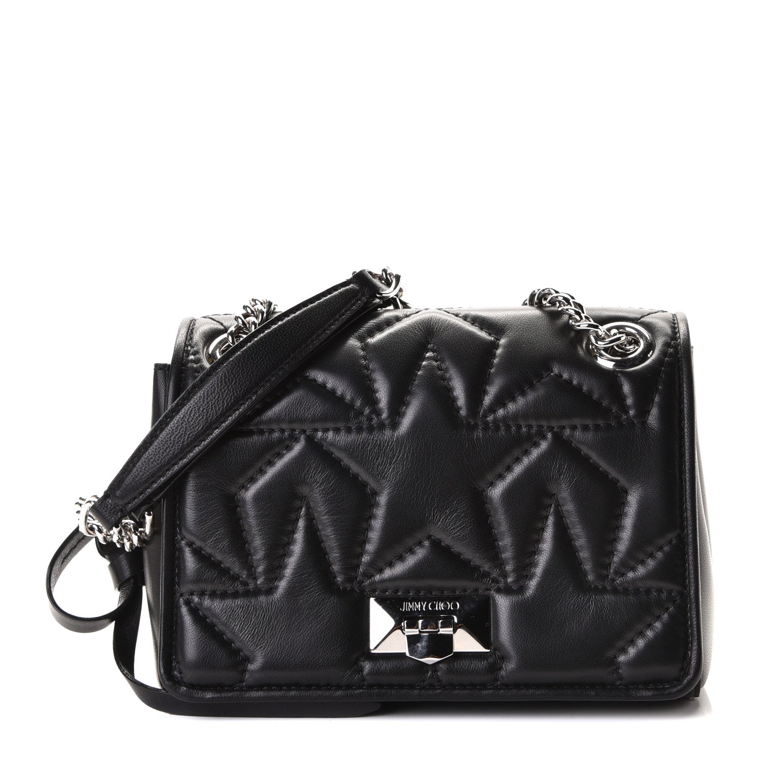 Jimmy Choo Lambskin Small Helia Shoulder Bag Black 1 of 7