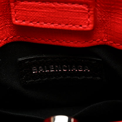 Balenciaga Squared Calfskin Logo Shopping Phone Holder Bag Red 6 of 9