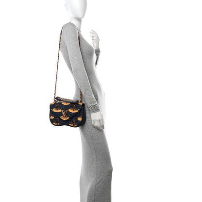 Louis Vuitton Calfskin Leopard Print New Wave Chain MM Navy 2 of 11