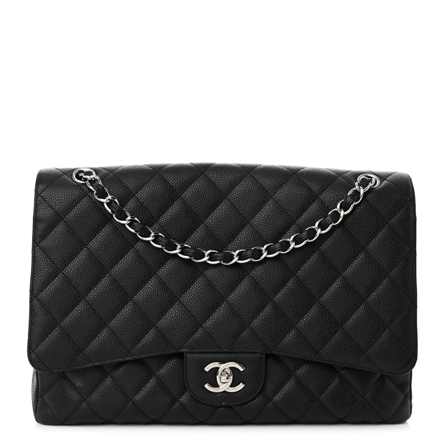 Caviar Quilted Maxi Single Flap Black