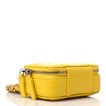 Chanel Lambskin Quilted Mini Lacquered Chain Clutch Yellow 5 of 10