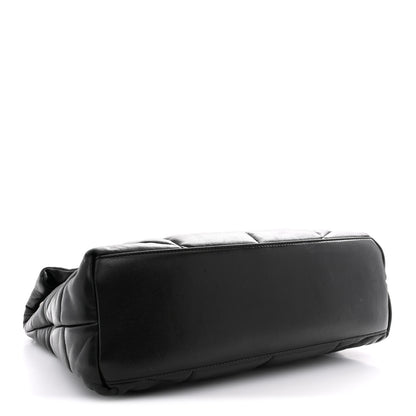Saint Laurent Lambskin Quilted Medium Loulou Puffer Monogram Chain Satchel Black 4 of 13