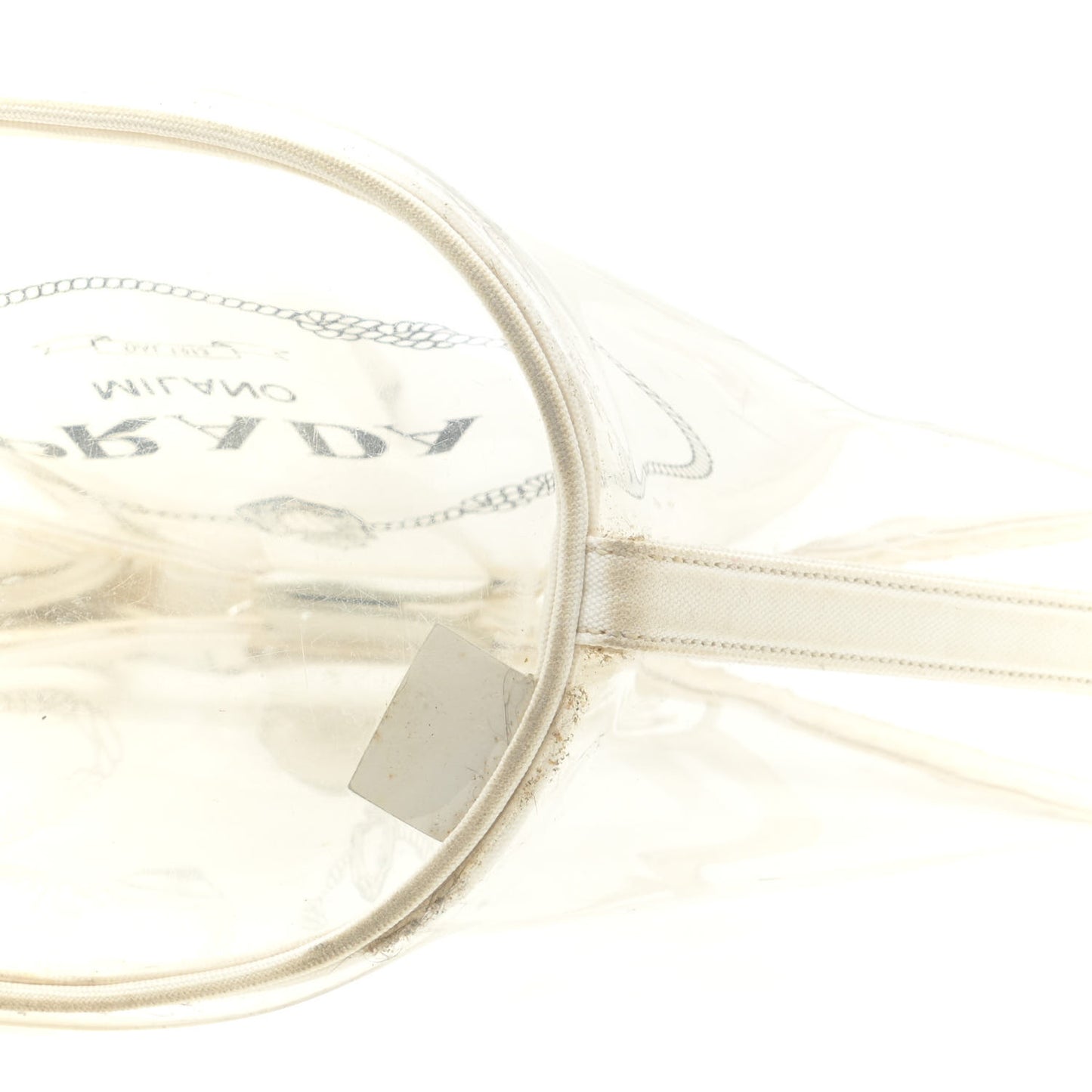 Plexiglass Calfskin Small Shopper Tote White
