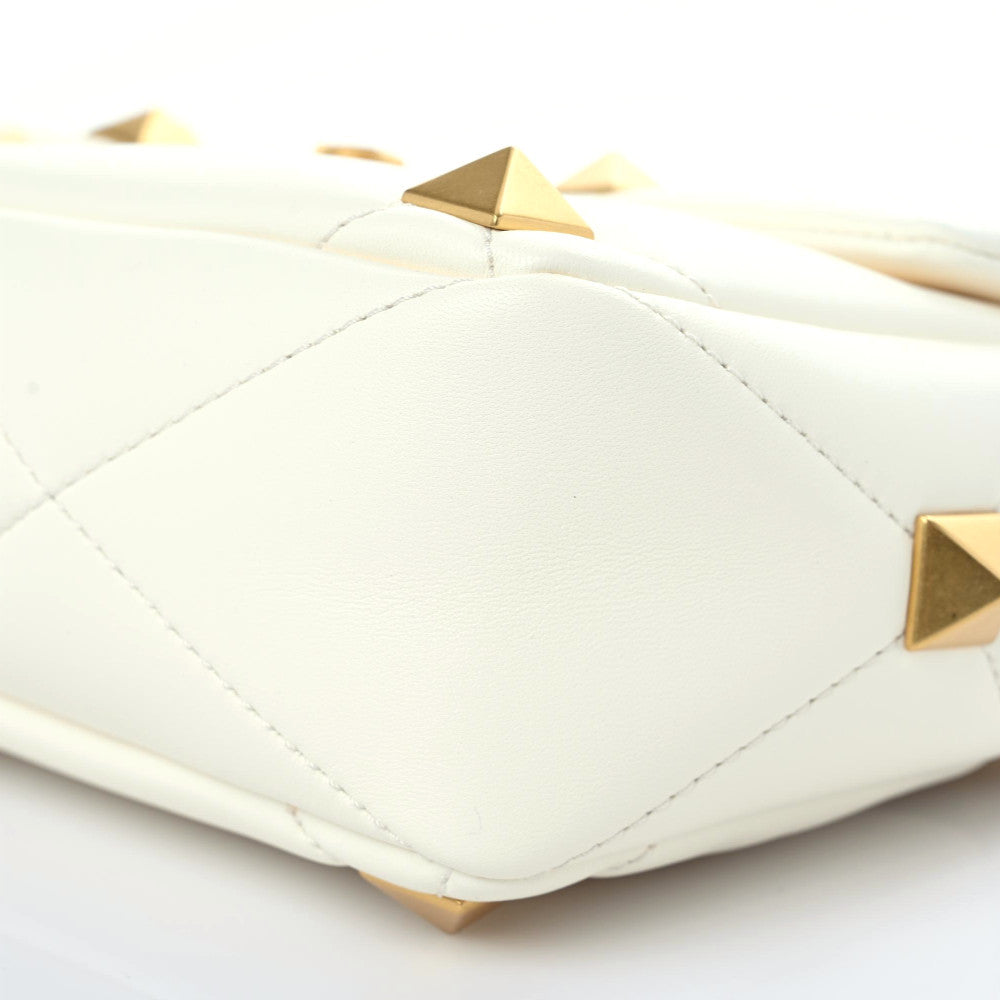 Valentino Garavani Nappa Large Roman Stud Shoulder Bag Ivory 6 of 8