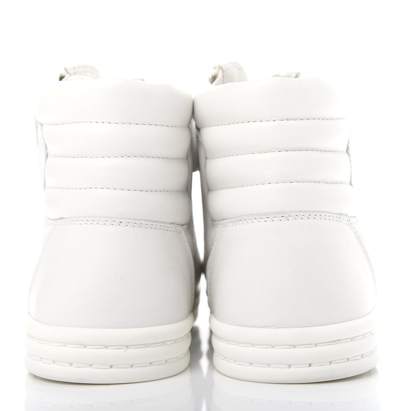 Calfskin Pearl High Top CC Sneakers 39.5 White