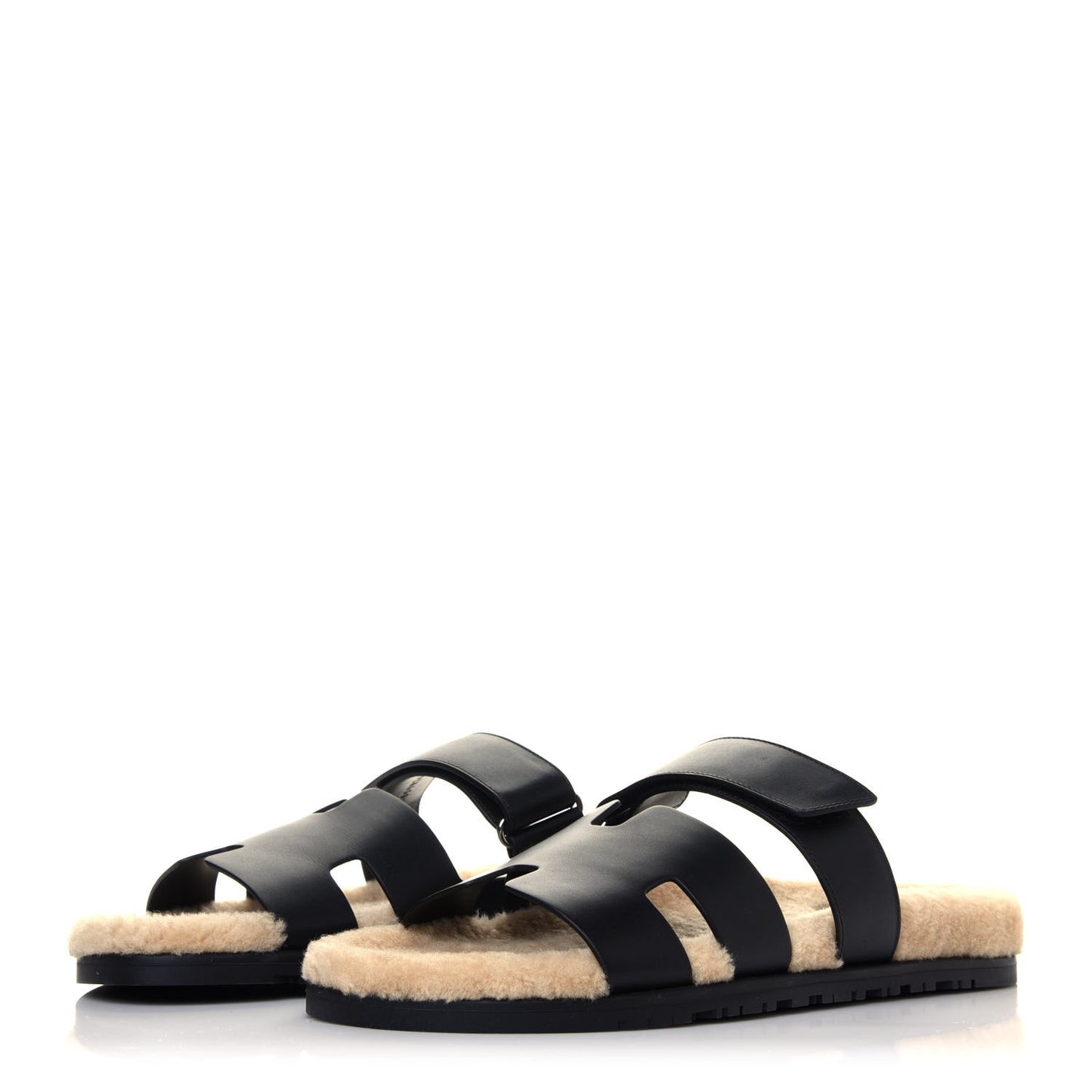 Veau Indios Woolskin Mens Chypre Sandals 45 Black Ecru