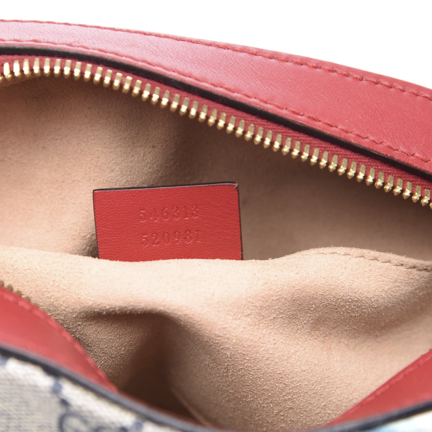 GG Supreme Monogram Blooms Mini Chain Shoulder Bag Beige Blue Navy Hibiscus Red