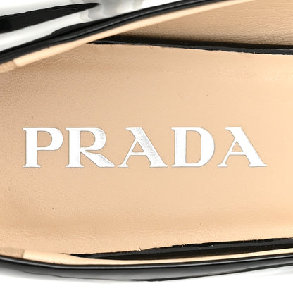 Prada Patent Triangle Ballerina Flats 37 Black 7 of 10