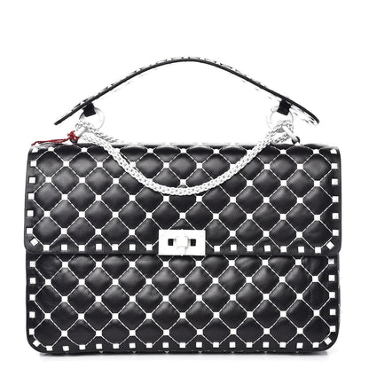 Valentino Garavani Lambskin Large Free Rockstud Spike Shoulder Bag Black 1 of 8