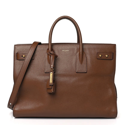 Saint Laurent Grained Calfskin Large Thin Sac De Jour Toasted Brown 3 of 12