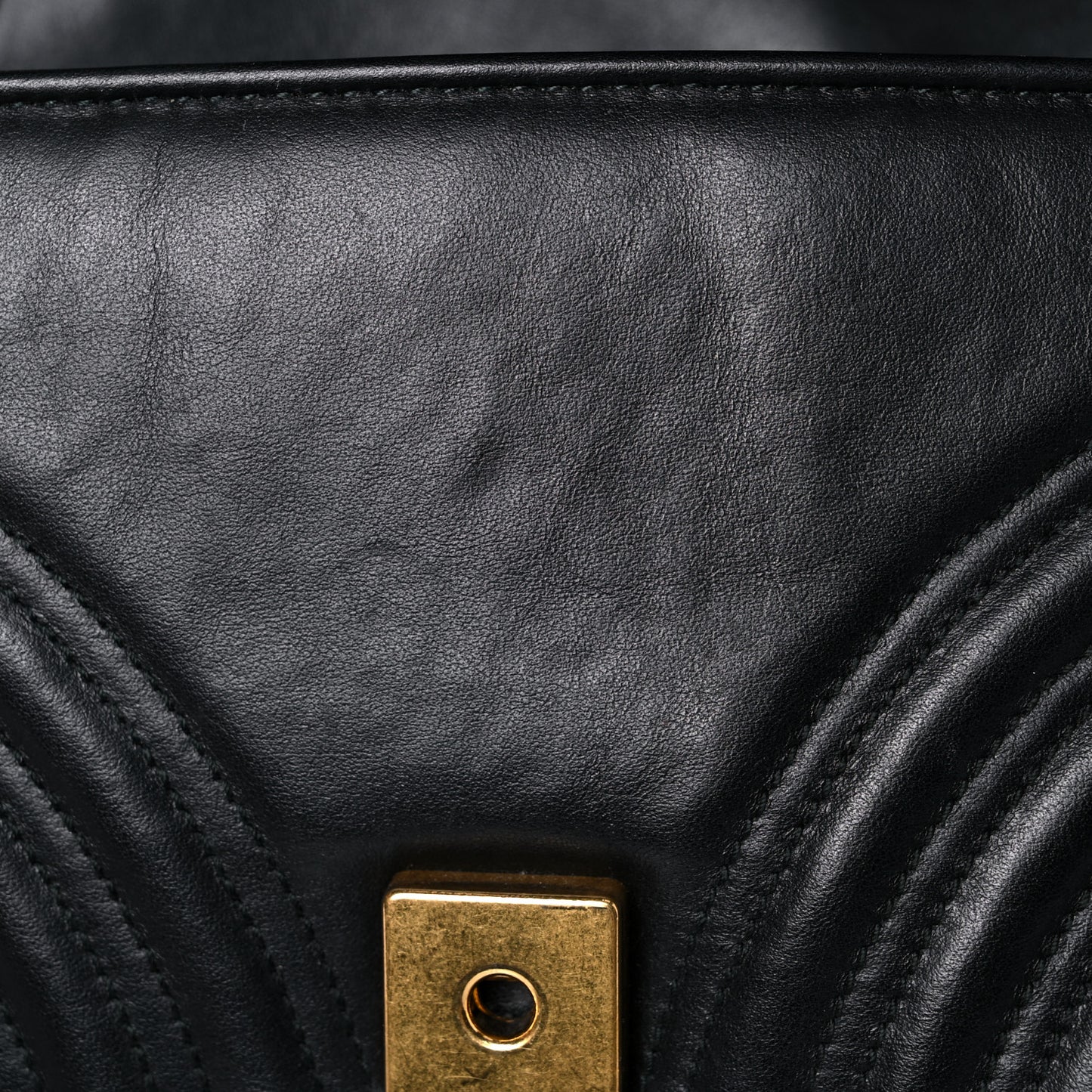 Calfskin Matelasse Small GG Marmont Shoulder Bag Black