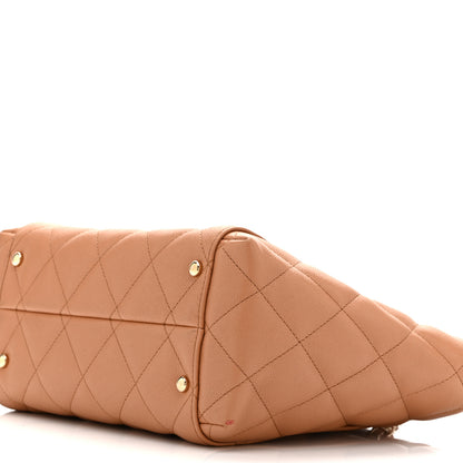 Chanel Caviar Quilted Small Shopping Tote Dark Beige 11 of 12