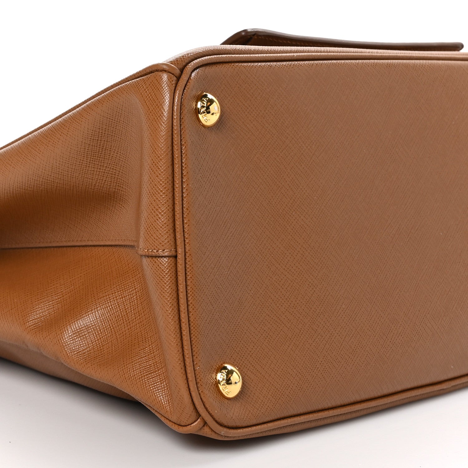 Prada Saffiano Lux Galleria Front Pocket Tote Caramel 8 of 9
