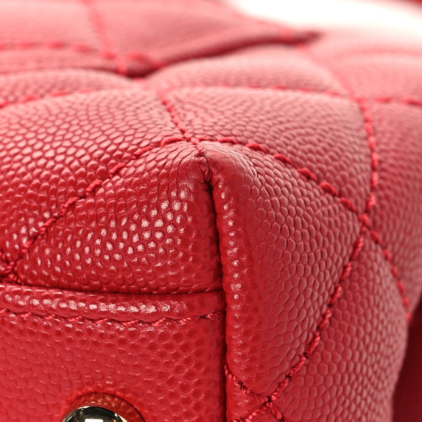 Caviar Lizard Embossed Quilted Extra Mini Coco Handle Flap Red