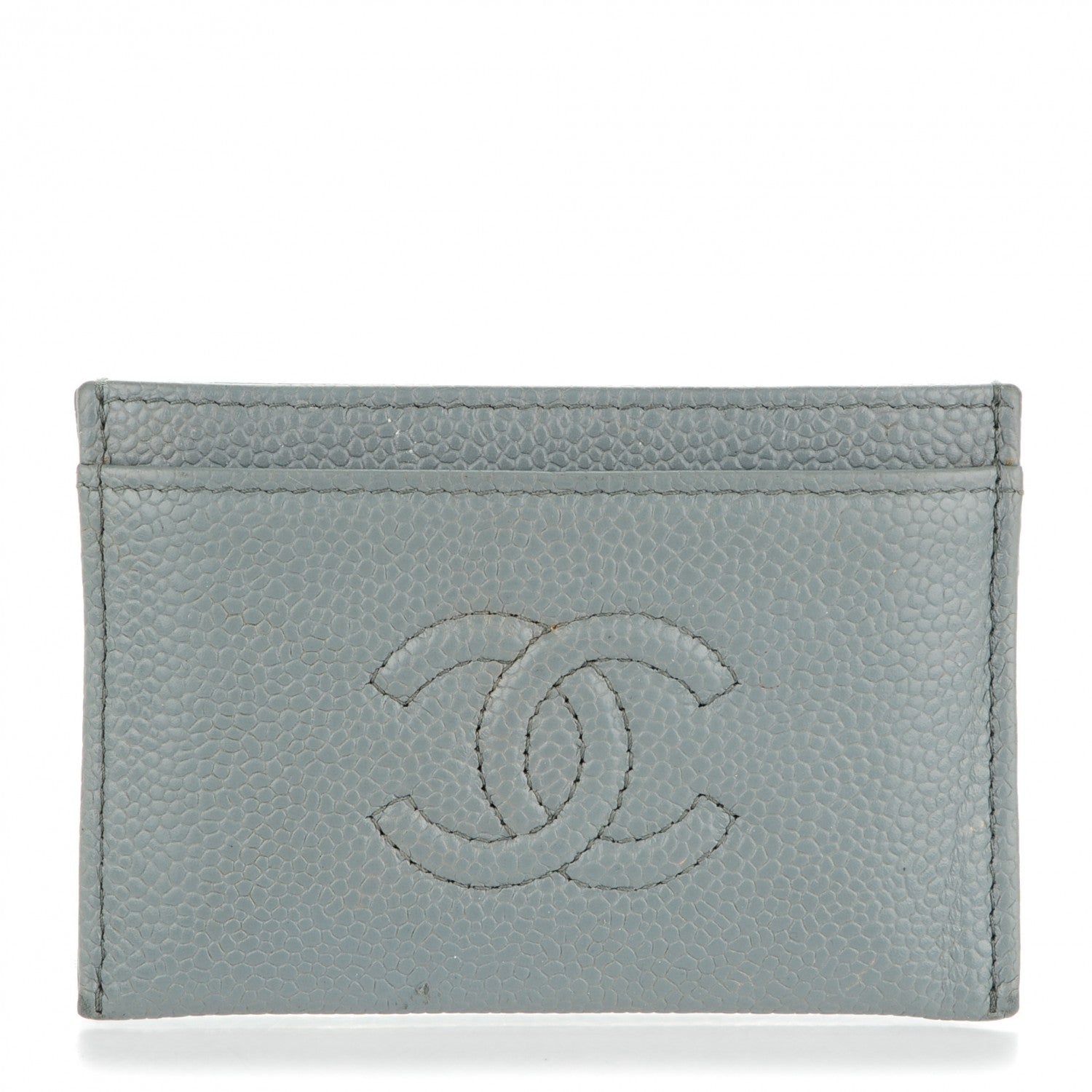 Chanel Caviar Timeless CC Card Holder Grey 1 of 8