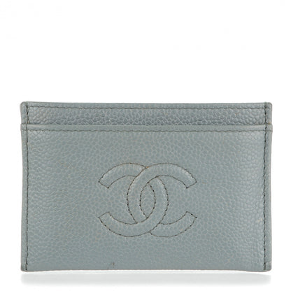Chanel Caviar Timeless CC Card Holder Grey 1 of 8