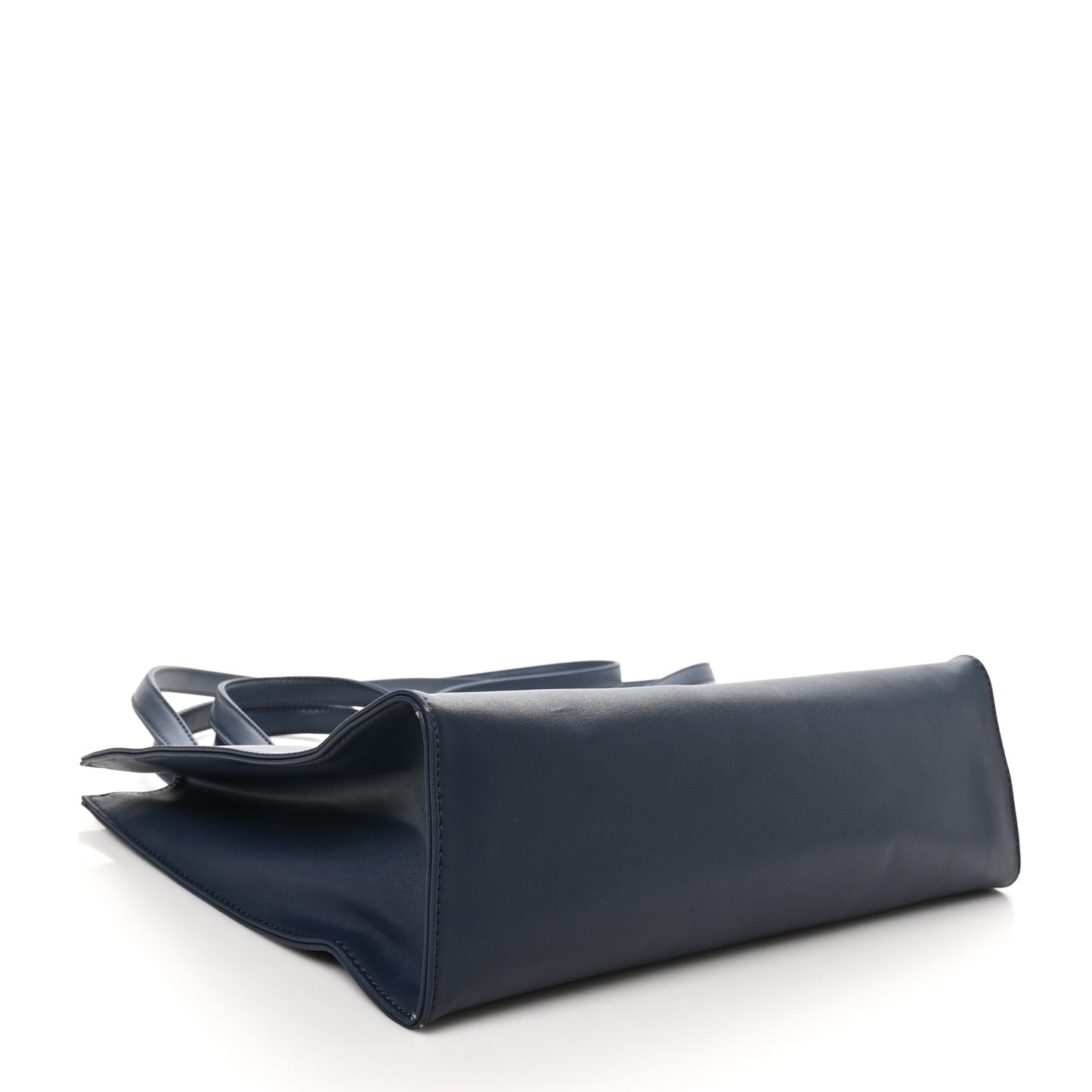 Vegan Leather Medium Shopping Bag Navy