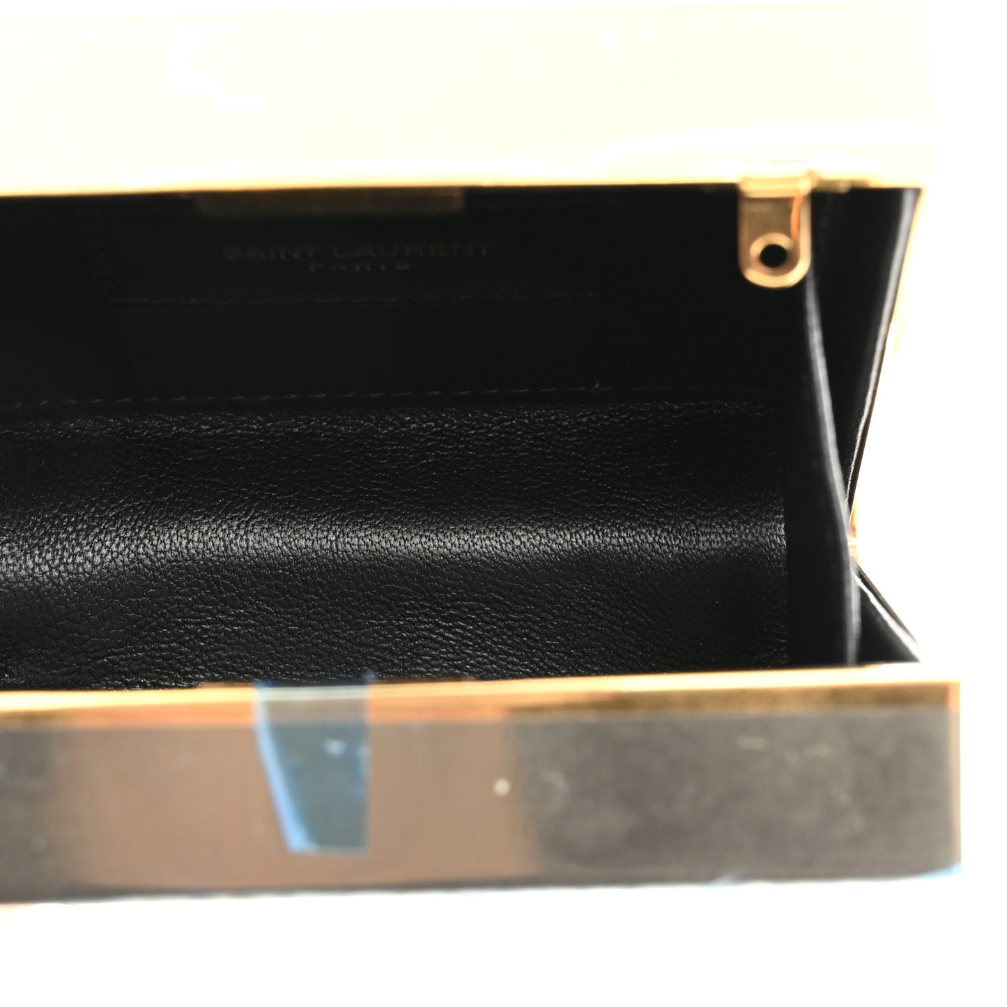 Metal Tuxedo Box Clutch Gold