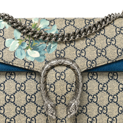 Gucci GG Supreme Monogram Blooms Small Dionysus Shoulder Bag Beige Navy Vintage Blue 8 of 10