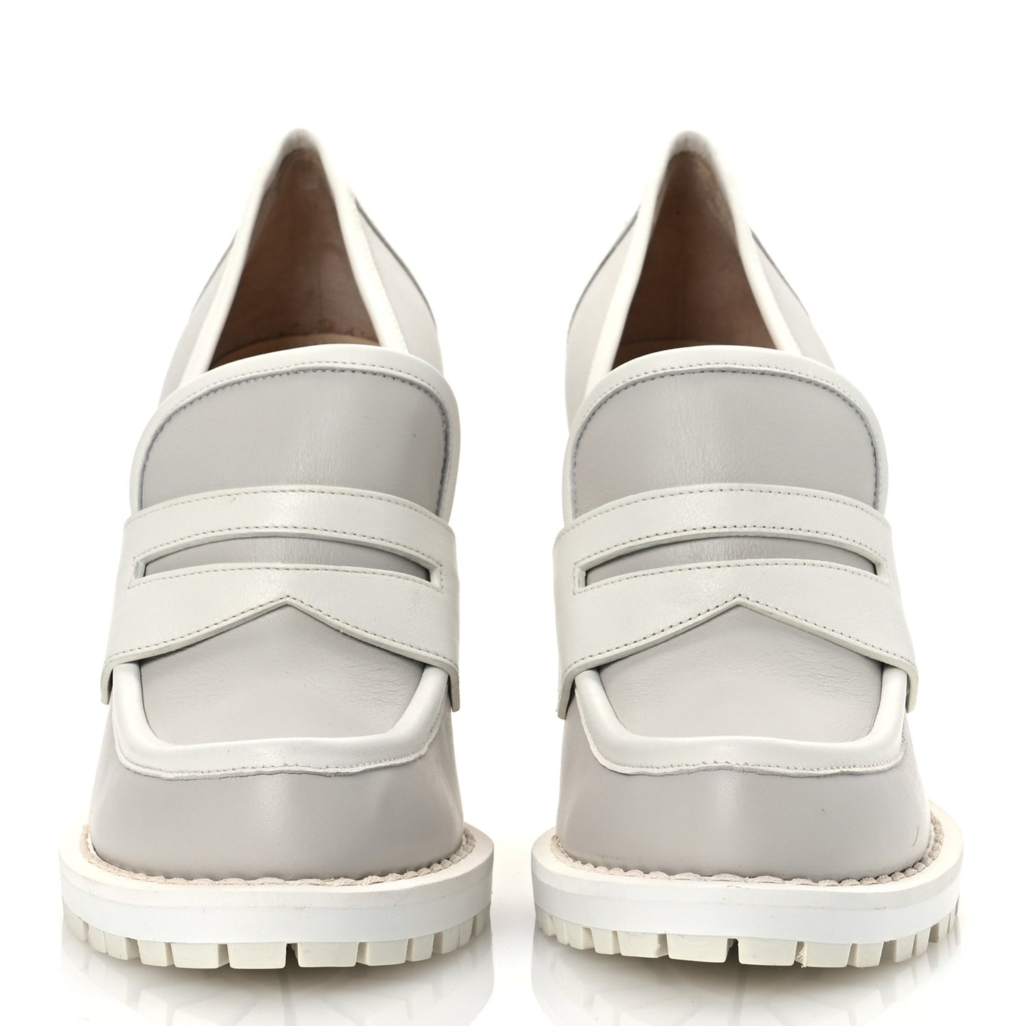 Calfskin Loafer Pumps 39.5 Mist Bianco