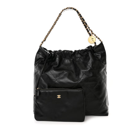 Chanel Shiny Calfskin Quilted Chanel 22 Black 1 of 12