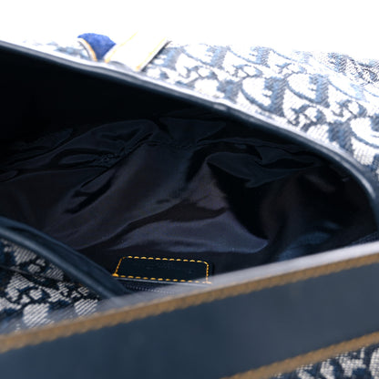 Christian Dior Monogram Double Saddle Bag Navy Blue 6 of 12