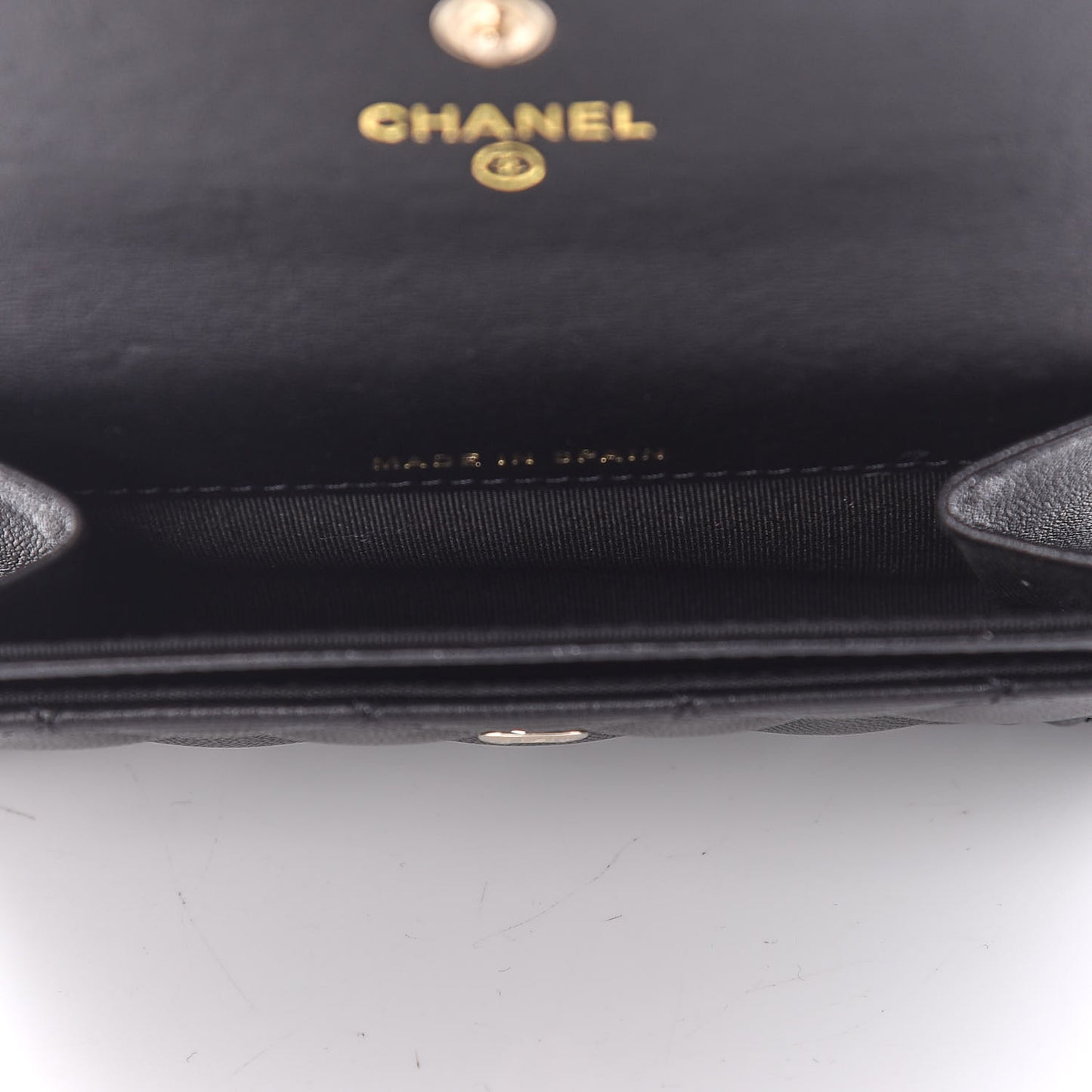 Lambskin Quilted Boy Card Holder Wallet Black