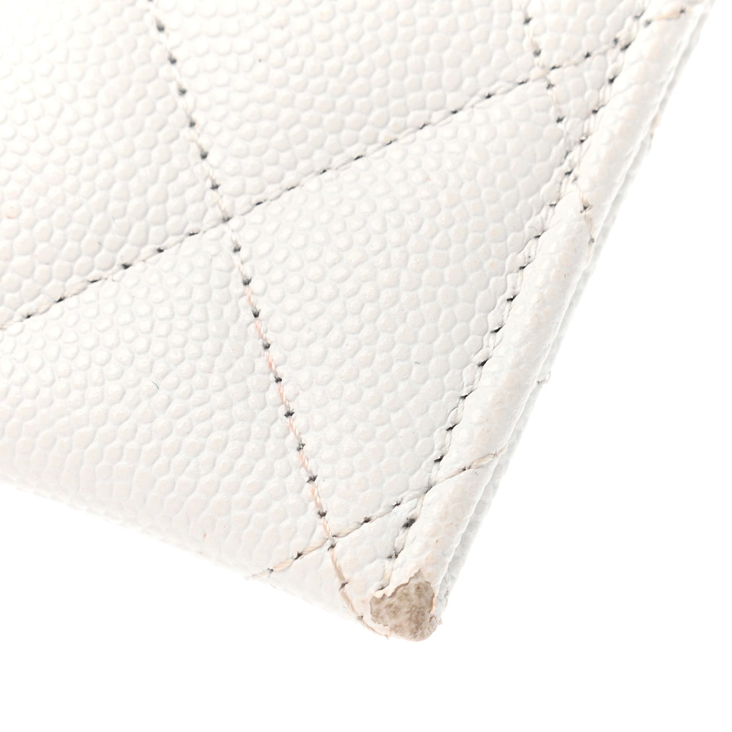 Chanel Caviar Quilted Card Holder White 11 of 12