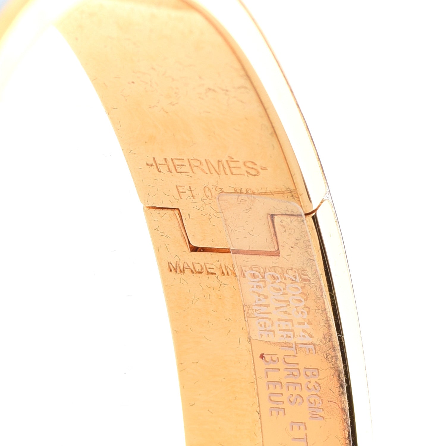 Hermes Enamel Printed Narrow Couvertures et Tenues de Jour GM Orange Blue 4 of 6