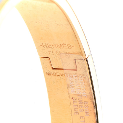 Hermes Enamel Printed Narrow Couvertures et Tenues de Jour GM Orange Blue 4 of 6