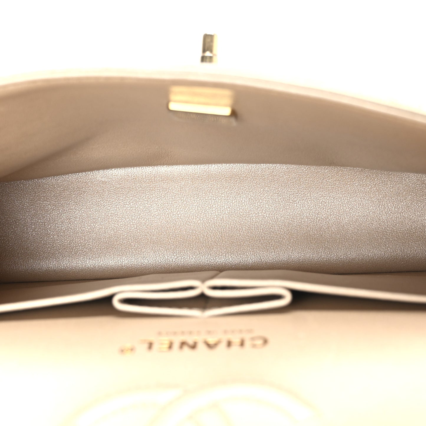 Metallic Caviar Quilted Small Double Flap Gold