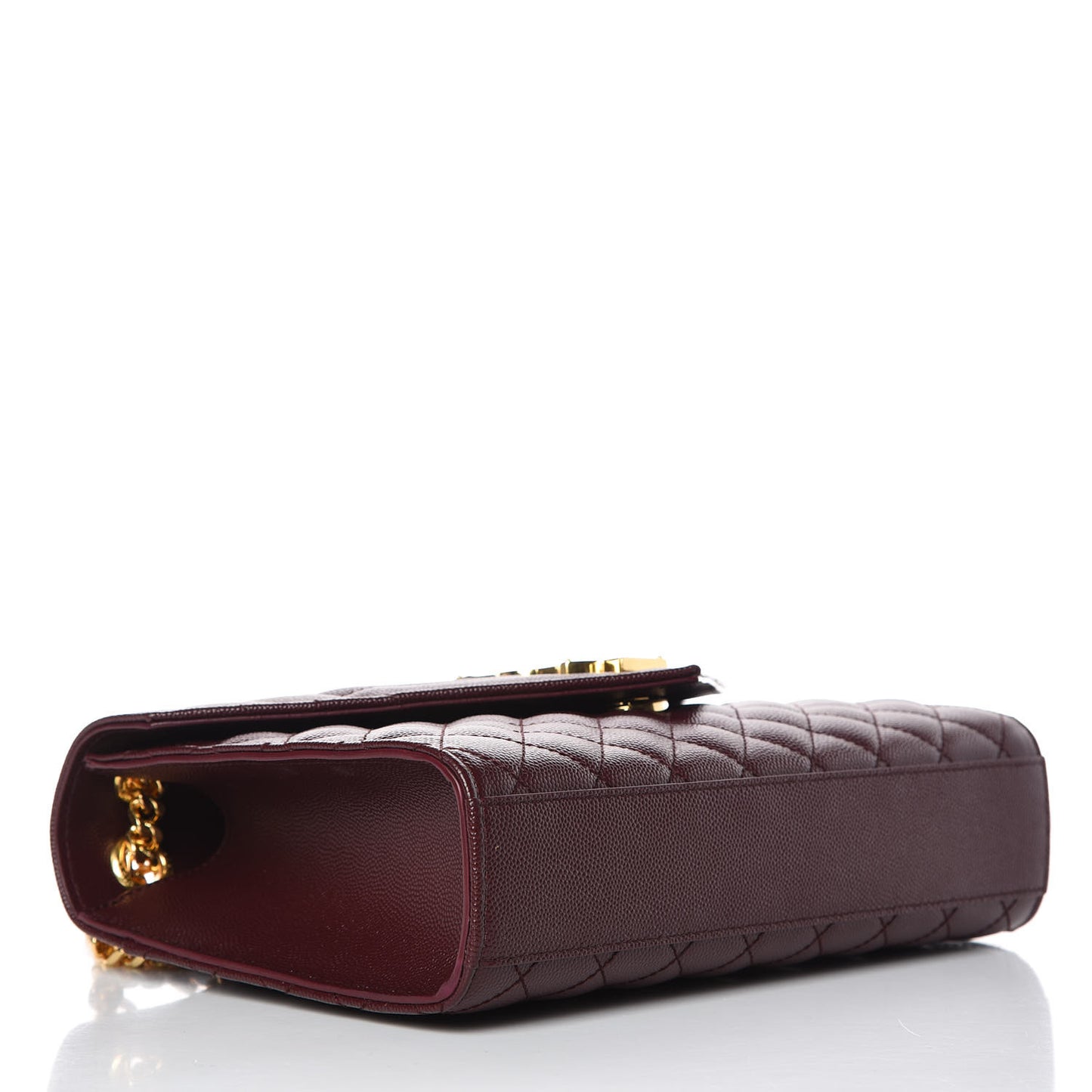 Grain De Poudre Textured Mixed Matelasse Medium Triquilt Monogram Satchel Rouge Legion